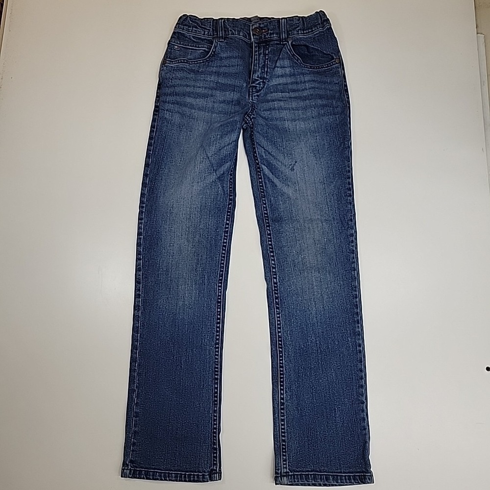 Tommy Hilfiger Boy's Jeans Size 14 Straight Leg Medium‎ Wash Midrise Whiskering